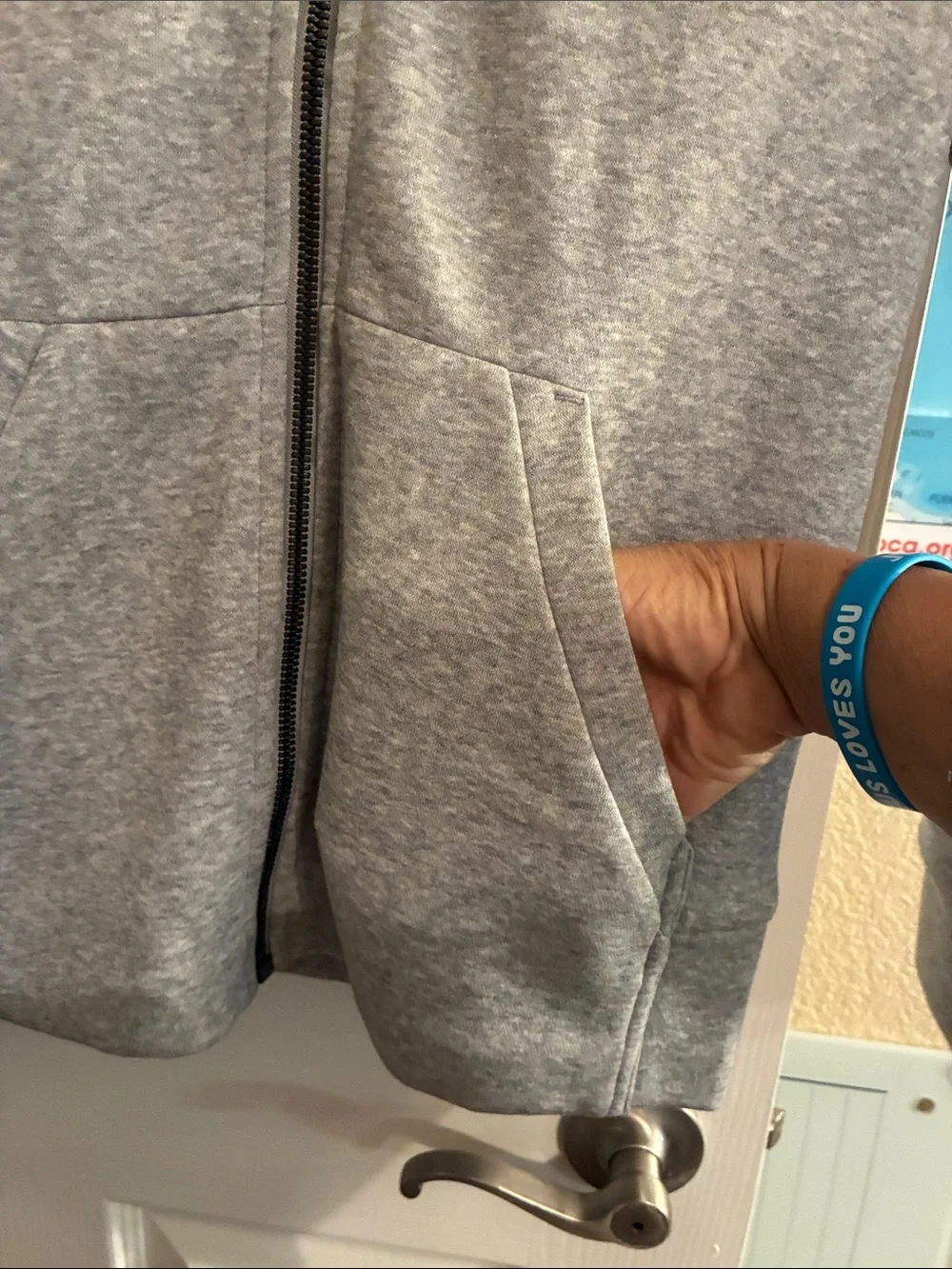 NWT adidas Gray Hoodie with Black Sleeve Stripes